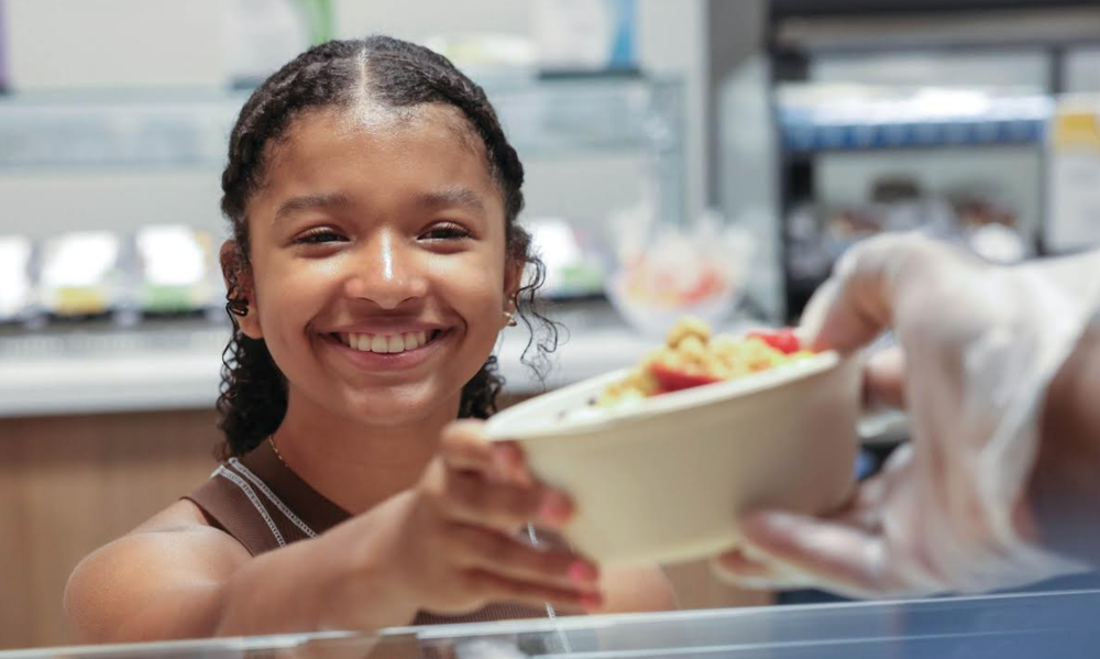 student grabbing a meal