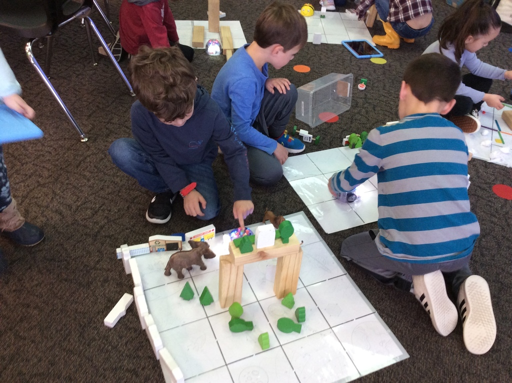 This Beebot maze has a bridge and jungle!