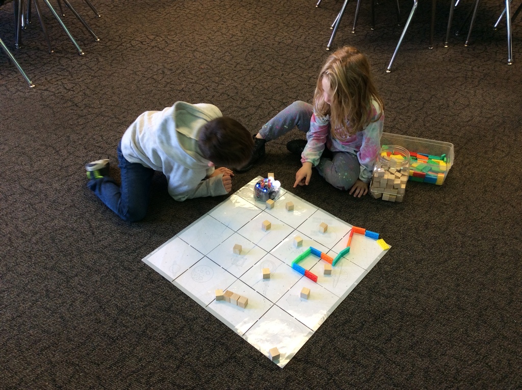 This tricky maze is built from dominoes and blocks.